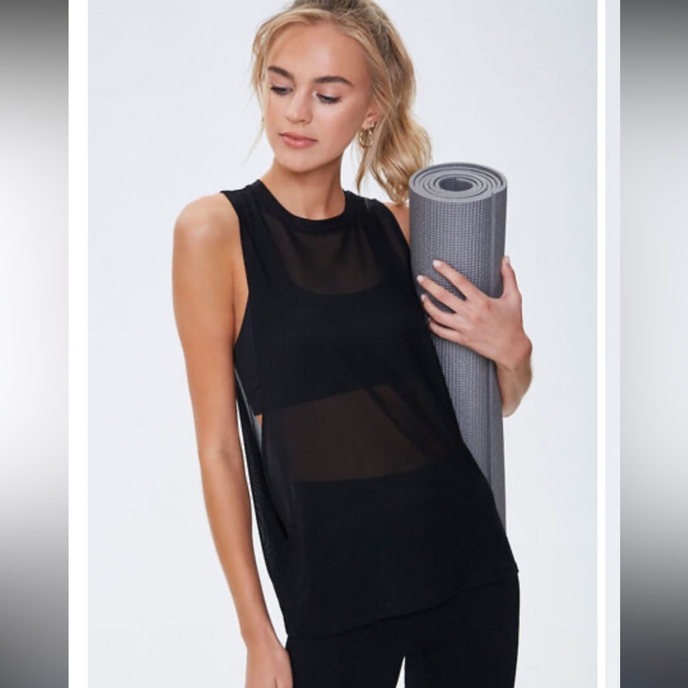 Pre-Owned Forever 21 Women’s Active Sheer Mesh Muscle Tee